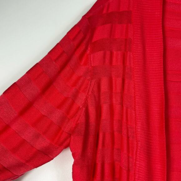 Faded Glory Womens Cardigan Chunky Stripe Lightweight Orange Coral Pink 2X - Picture 5 of 8